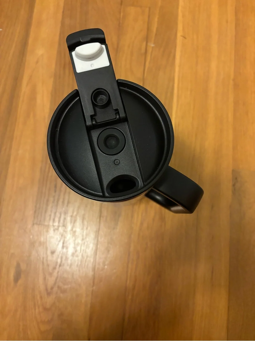 Iridescent Black Travel Mug with Handle - Black